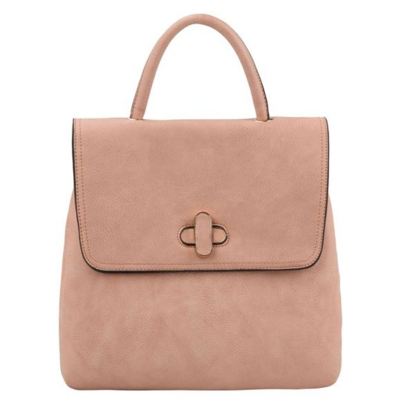 Handbags - Classic Twist Lock Flap Convertible  Blush Backpack